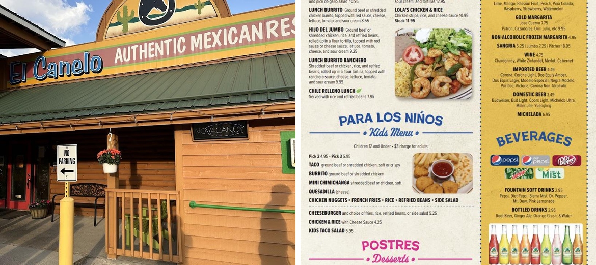 El Canelo Restaurant Menu